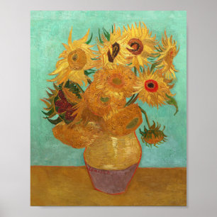 Póster Vincent Van Gogh Twelve Sunflowers In A Vase