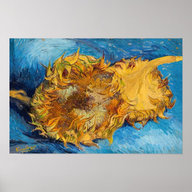 Póster Vincent van Gogh - Two Cut Sunflowers (Frente)