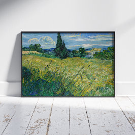 Póster Vincent Van Gogh, un campo de trigo verde con cipr