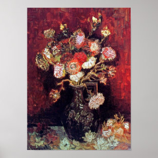Póster Vincent Van Gogh - Vase Con Asters Y Phlox