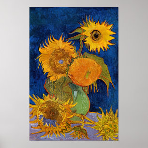 Póster Vincent van Gogh - Vase con cinco girasoles