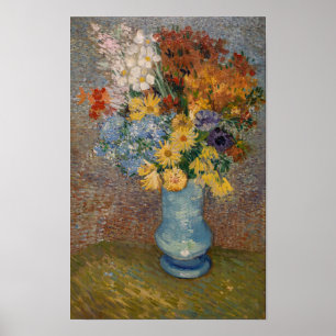 Póster Vincent Van Gogh Vase Con Daises Y Anemones Art