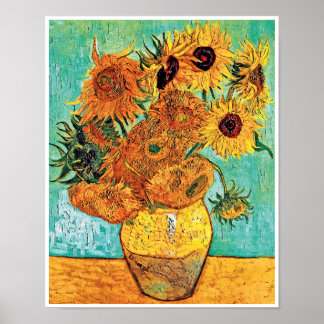 Póster Vincent Van Gogh - Vase Con Doce Girasoles