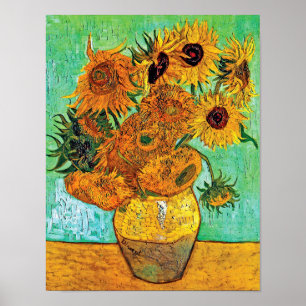 Póster Vincent Van Gogh - Vase Con Doce Girasoles