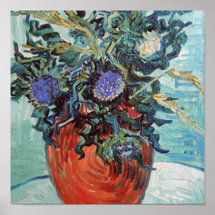 Póster Vincent Van Gogh - Vase con flores y silbatos,