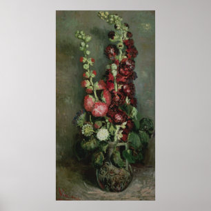 Póster Vincent van Gogh   Vase de Hollyhocks, 1886