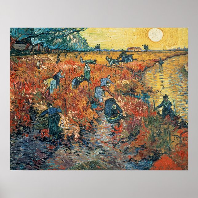 Póster Vincent van Gogh | Viñedos rojos en Arles, 1888 (Frente)