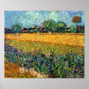 Póster Vincent Van Gogh - Vista De Arles Con Irises