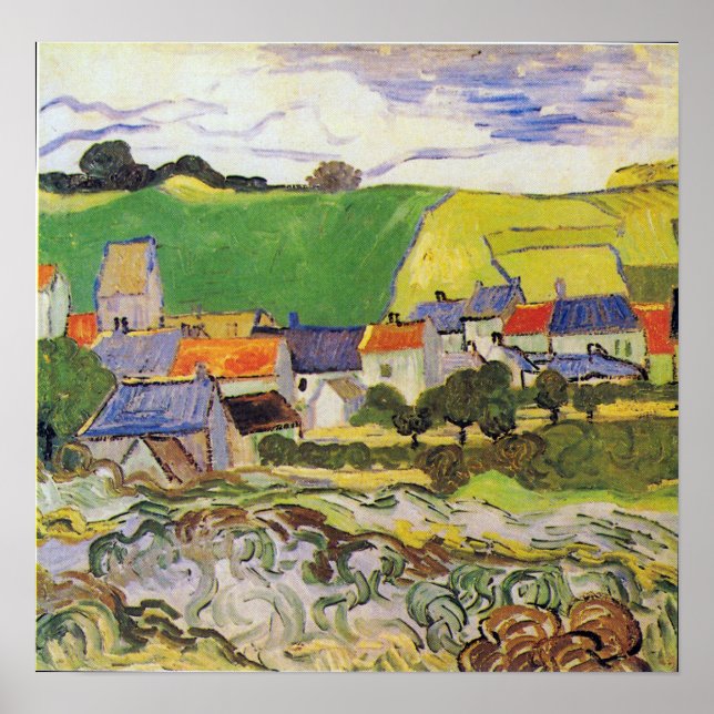 Póster Vincent van Gogh Vista de Auvers (Frente)