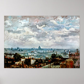 Póster Vincent Van Gogh - Vista De Los Techos De París