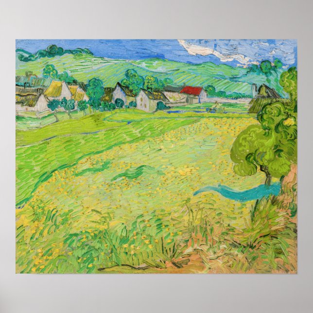 Póster Vincent van Gogh - Vista de los vagones cerca de A (Frente)