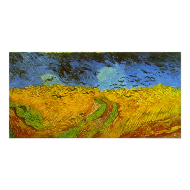 Póster Vincent van Gogh Wheat Field with Crows (Anverso)