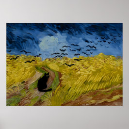Póster Vincent Van Gogh Wheatfield con cuervos