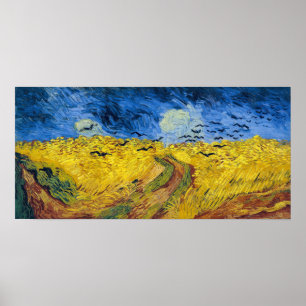 Póster Vincent van Gogh - Wheatfield con cuervos