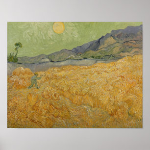 Póster Vincent van Gogh   Wheatfield con Reaper, 1889