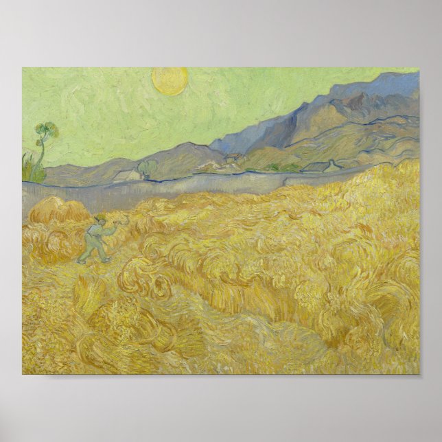 Póster Vincent van Gogh - Wheatfield con un pañal (Frente)