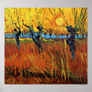 Póster Vincent Van Gogh - Willows At Sunset Bella Artes