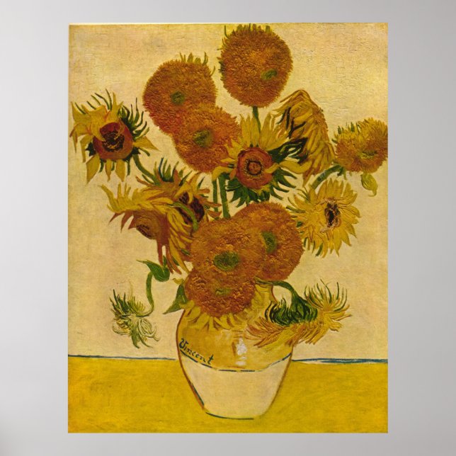 Póster Vincent van Gogh's Sunflowers, 1878 (Frente)