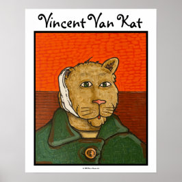 Póster Vincent Van Kat, poster de gato humorístico