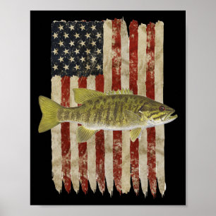 Póster Vinculado A La Libertad Patriótico Smallmouth Pesc