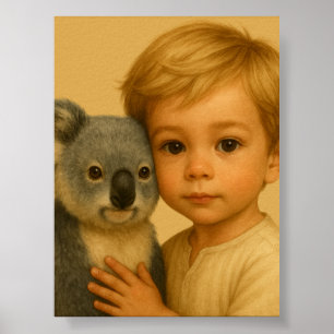 Póster Vínculo de lo salvaje e inocente (Koala)