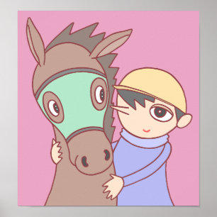 Póster Vínculo entre caballo y jinete.