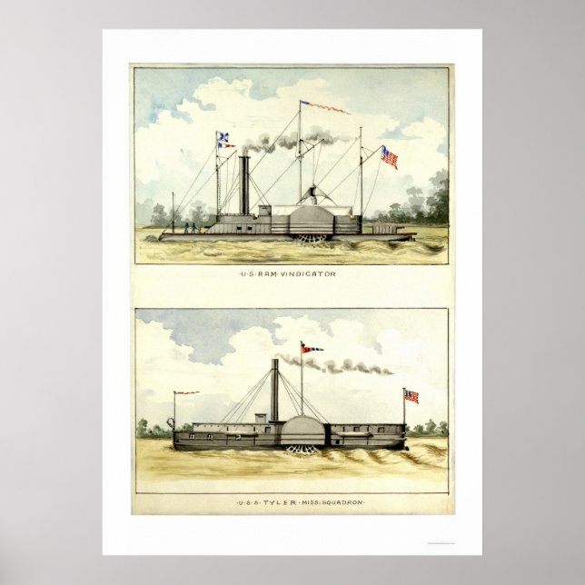 Póster Vindicador de Ironclad de D.M.N. Stouffer en 1864 (Frente)