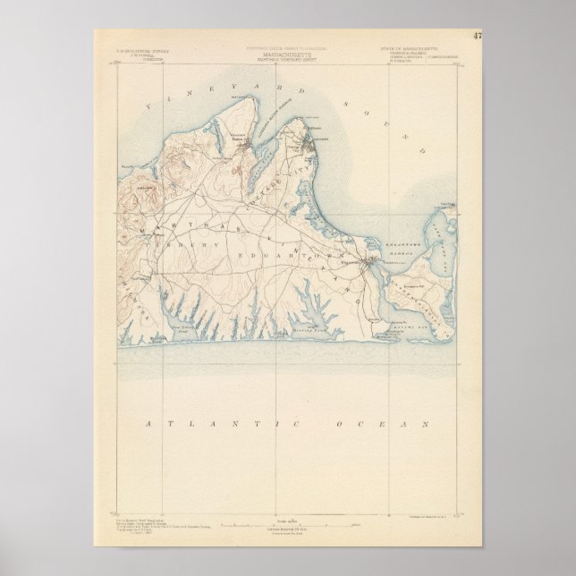 Póster Viñedo de Martha, Massachusetts (Frente)