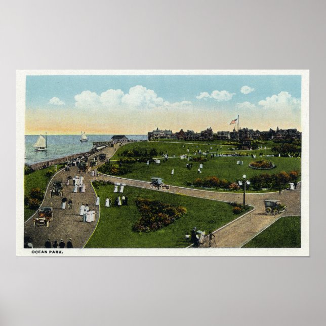 Póster Viñedo de Martha, vista aérea del parque oceánico (Frente)