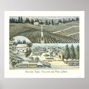 Póster Viñedo de Nouveau Medoc y bodegas