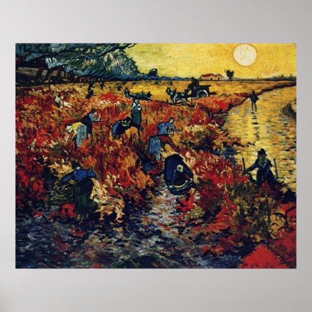 Póster Viñedo Rojo, Van Gogh (Frente)
