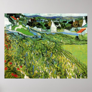Póster Viñedos con vista de Auvers de Vincent van Gogh