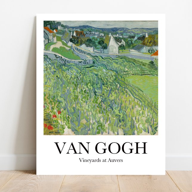 Póster Viñedos de Auvers por Vincent Van Gogh (Vibrant Van Gogh! "Vineyards at Auvers" poster. Stunning landscape. Must-have for art lovers.)