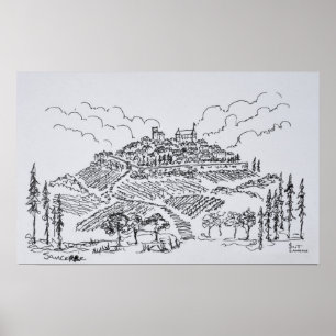 Póster Viñedos de Sancerre  Valle del Loira, Francia