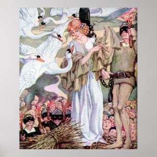 Póster Viñeta Anne Anderson Swan Princess