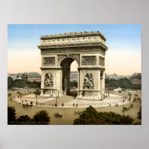 Viñeta Arc de Triomphe 1900, París Francia