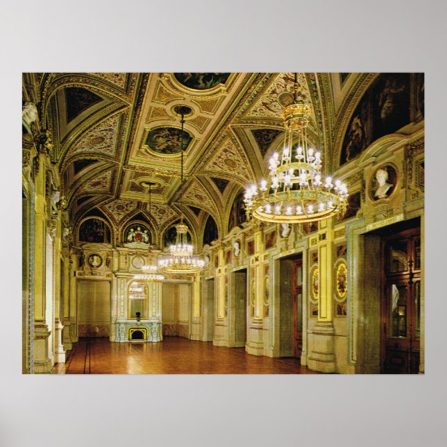 Póster Viñeta Austria, Viena, Ópera (Frente)