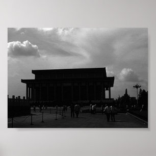 Póster Viñeta China Pekin Mao Tse Tung Mausoleo