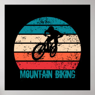 Póster Viñeta de ciclismo de montaña Mtb