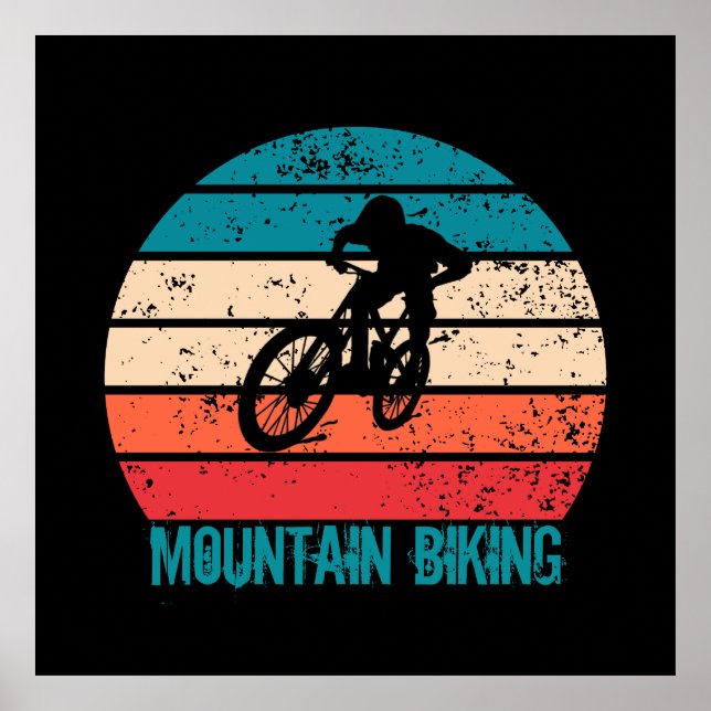 Póster Viñeta de ciclismo de montaña Mtb (Frente)