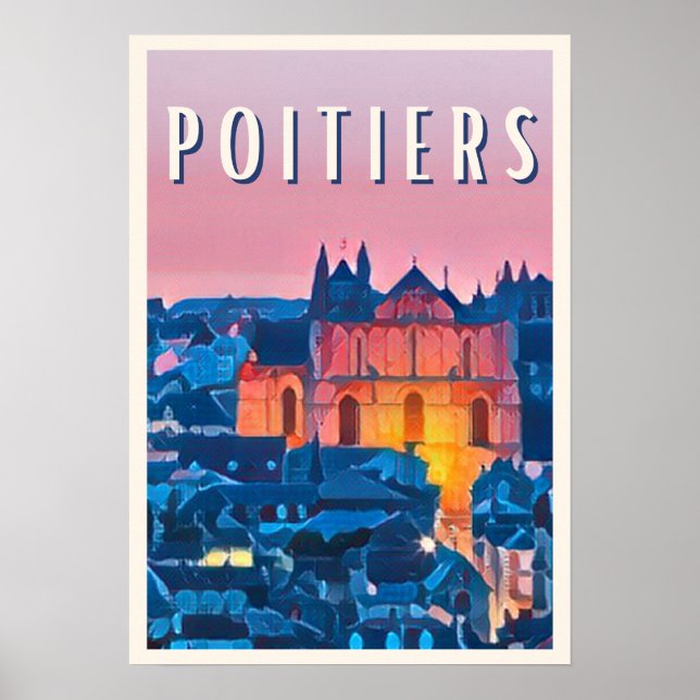 Póster Viñeta de fotos de Poitiers (Frente)