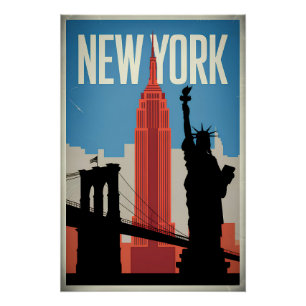 Póster Viñeta de los Estados Unidos de Nueva York