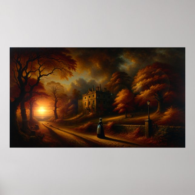 Póster Viñeta de pintura "El invierno se acerca" (Frente)