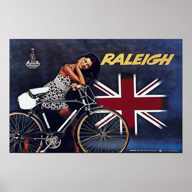 Póster Viñeta de publicidad en bicicleta (Frente)