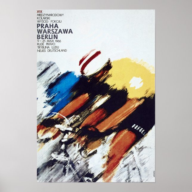 Póster Viñeta de publicidad en bicicleta (Frente)