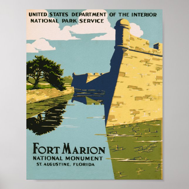Póster Viñeta del Monumento Nacional Fort Marion (Frente)