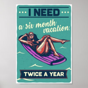 Póster Viñeta divertida de vacaciones