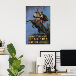 Póster Viñeta el nacimiento de una nación película silenc