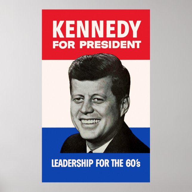 Póster Viñeta JFK Kennedy para la campaña presidencial de (Frente)