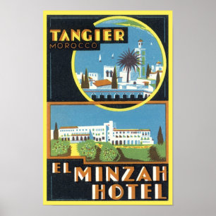 Póster Viñeta Tánger, Marruecos El Minzah Hotel